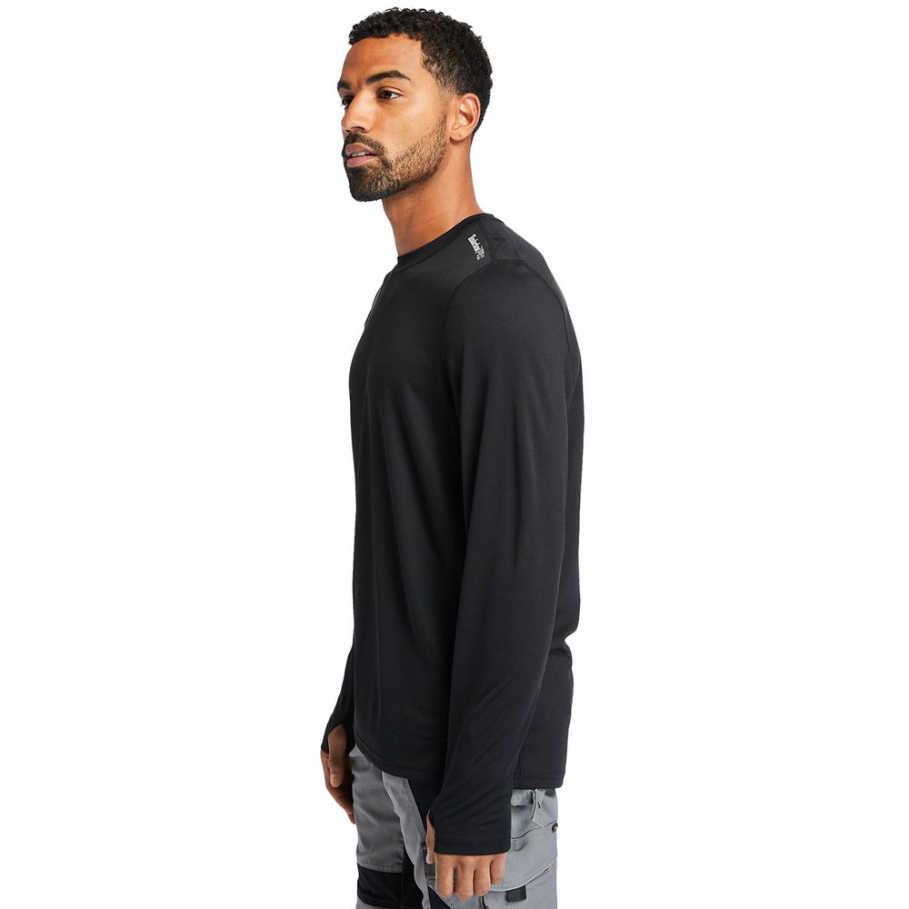 Timberland Mens T-Shirts PRO® Wicking Good Long Sleeve - Black - India OR5987610